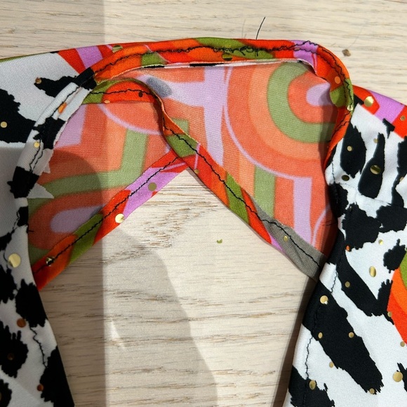 Handmade Leopard Zebra Print Cut Out Festival Wide Leg Palazzo Jumpsuit - Picture 10 of 17